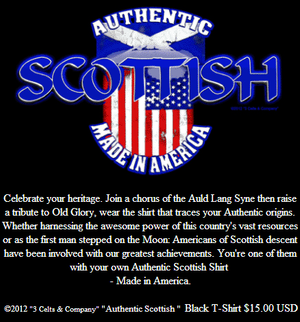 Authentic Scottish T-Shirts, Made in America